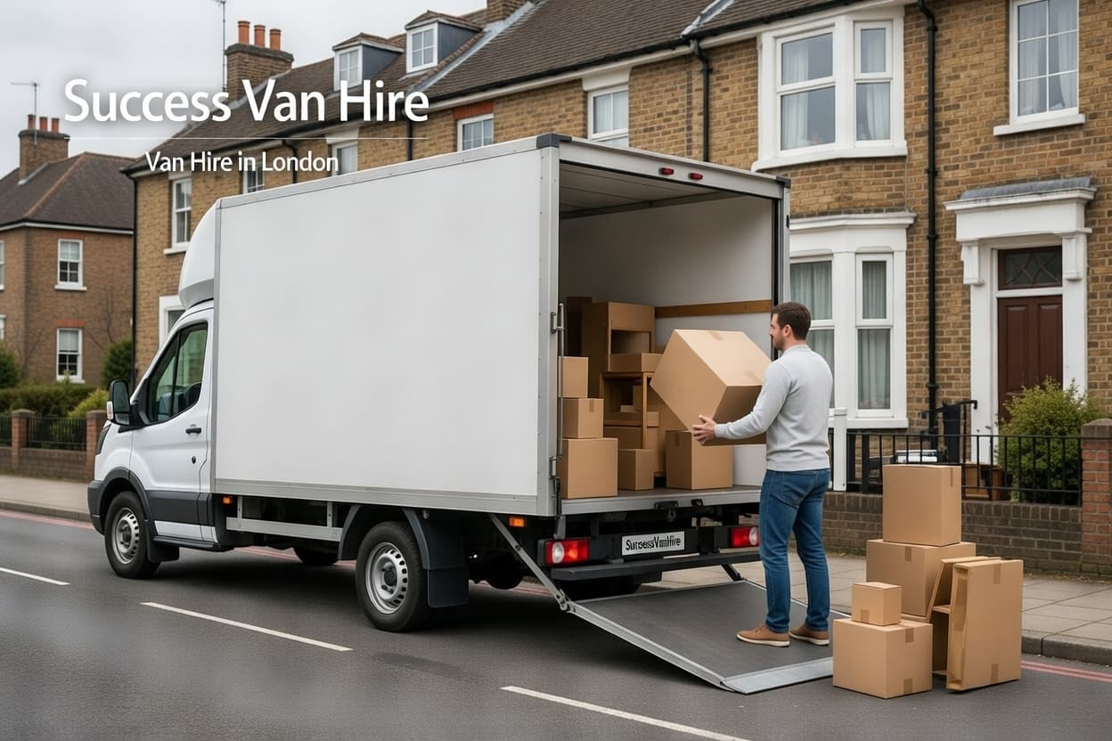 Luton van hire London with 20m³ capacity and tail lift